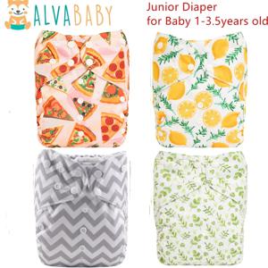 알바베이비 대형 포켓 천 기저귀 (1-3.5세 아기용) 재사용 가능 대형 아기 천 기저귀 셸 주니어 기저귀 델