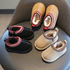 새로운 스노우 부츠 패션 따뜻한 겨울 발목 부츠 다용도 두꺼운 2025 레트로 아기 여자 부츠 클래식 에스닉 남자 부츠 1-4세 보타스