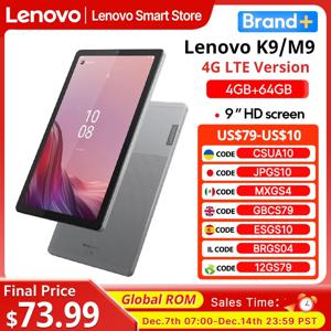 글로벌롬 레노버 탭 K9/M9 4G LTE+WiFi 9인치 MTK G80 옥타코어 4GB 64GB 5100mAh 안드로이드 13 안드로이드 태블릿 PC 패드
