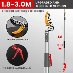 AIRAJ 가지 치기 가위 1-3M 고도 스테인레스 스틸 텔레스코픽 막대 과일 나무 사과 용 특수 가위