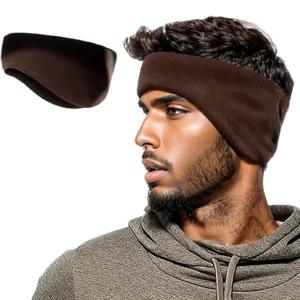 가을, 겨울 따뜻한 이중 귀 보호 머리띠, 야외 달리기 스포츠 머리띠, 남성 및 여성 사이클링 방풍