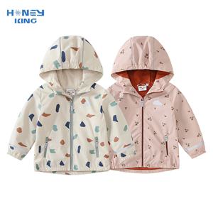 HONEYKING Softshell Jacket For Kids 방수 후드 양털 겉옷 아기 유아용 비옷 소녀 용 아동복
