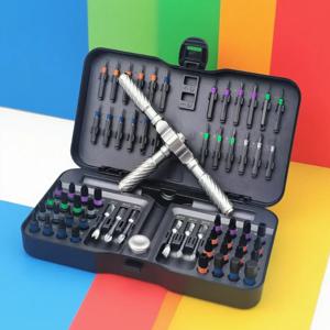 VMAN Precision 66in1 마그네틱 래칫 드라이버 세트 분리형 T-핸들 마그네타이저 가구, 전자 제품 및 자전거 고정