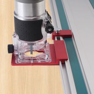 1 세트 가이드 레일 어댑터, 직선 밀링 그루브 리미터가 있는 알루미늄 합금 보조 브래킷 대부분의 라우터와 호환 가능