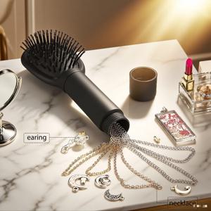 1개의 숨겨진 수납 공간이 있는 헤어 브러시 안전 금고, 현금, 열쇠 및 귀중품 보관 가능