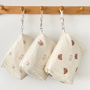 엄마 가방 인쇄 자수 엄마 가방 지퍼 신생아 아기 기저귀 가방 기저귀 주머니 여행 유모차 보관 가방