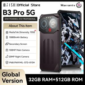 IIIF150 B3 Pro 6.6인치 화면 5G 러기드 폰 안드로이드 14 스마트폰 듀얼 디스플레이 32GB 512GB 100MP 카메라 10800mAh 초슬림 폰