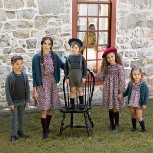 AP 루비 꽃 컬렉션 AW25 스모크 드레스 베이비 세트 소녀 의류 세트 가족 일치하는 의상 달콤한 의류 코튼