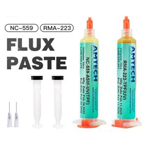 AMTECH NC559 RMA223 플럭스 페이스트 세트 용접 그리스 (휴대폰 CPU 리볼링용, 저잔류, 무세척, 용접 플럭스 수리 도구)