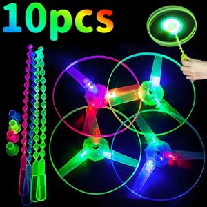 LED 발광 대나무 잠자리 비행 접시, 야외 야간 촬영 헬리콥터 비행 장난감, 어린이 생일 파티 소품 장난감