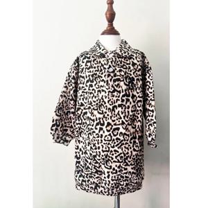 아동복 AW25 TNS 여아 귀여운 레오파드 프린트 긴팔 폴로 스웨트셔츠 드레스