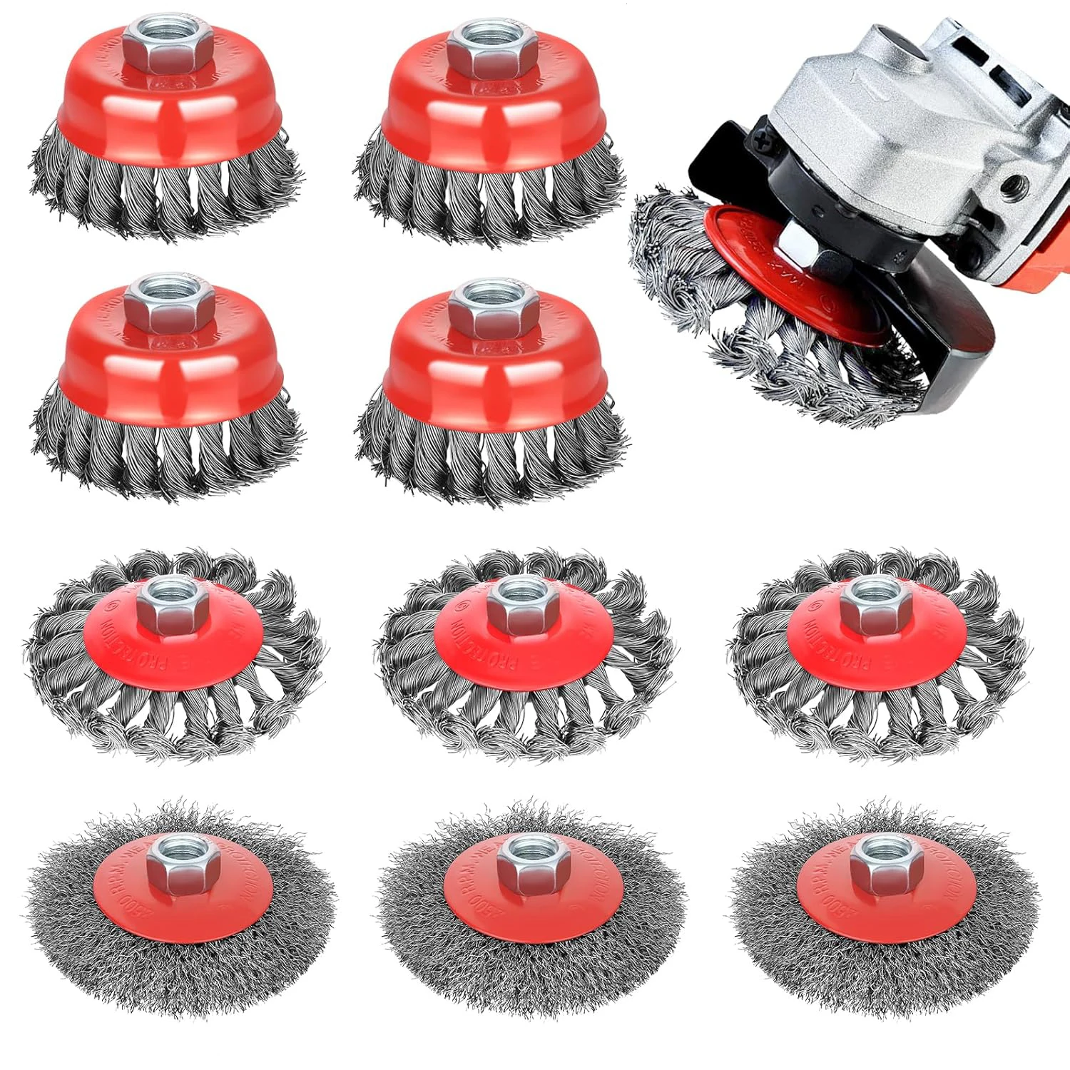 SI FANG M14 앵글 그라인더 용 트위스트 스틸 와이어 휠 브러시 페인트 제거 디버링 강력한 로터리 트위스트 매듭