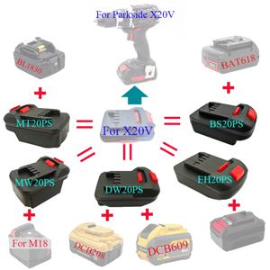 마키타, 디월트, 밀워키(M18), 보쉬, 에인헬, 파크사이드 X20V용 전동공구 부품, 리튬이온 배터리 컨버터