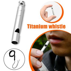 군사 훈련에 적합한 고주파 티타늄 합금 생존 호루라기 야외 캠핑 및 하이킹 비상 장비.