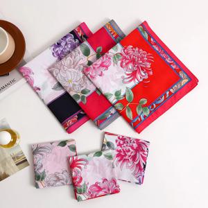 3/6Pcs 빈티지 레트로 향수 순수 코튼 손수건 부드럽고 편안한 여성 꽃 골동품 땀 수건 43cm