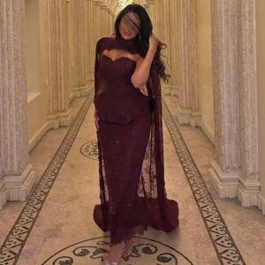 맞춤형 고품질 매칭 구슬 레이스 열 Strapless 발목 길이 드레스 맞춤형 행사 드레스 크기 사용 가능