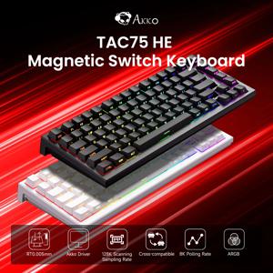 AKKO TAC75 HE 마그네틱 스위치 키보드 75% 게이밍 키보드 래피드 트리거 0.005mm 8K RGB 유선 e스포츠 커스텀 키보드 (게이머용)