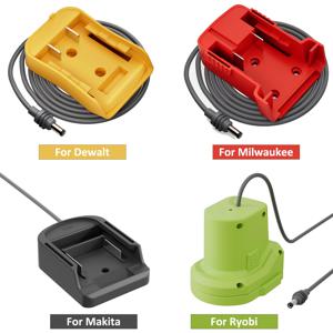 마키타, 밀워키, 디월트, 보쉬, 라이오비용 전동 공구 부품 18V 리튬 배터리 어댑터 전원 케이블 스타링크용