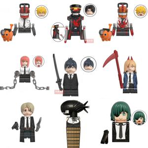 클래식 애니메이션 체인소맨 블록 미니 액션 피규어 덴지 포치타 블록 인형 체인소 데몬 모델 어린이 장난감 선물