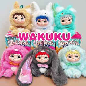 와쿠쿠 V2 블라인드 박스 여우와 토끼 트릭 오어 트릿 시리즈 비닐 인형 서프라이즈 백 키체인 트렌디 장난감 미스터리 박스 맞춤형 선물