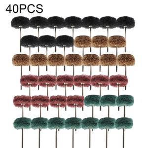 40pcs 미니 드릴 연마 브러시 나일론 버핑 연마 휠 샌딩 헤드 3mm 생크 180-400Grit 버프 회전 도구 액세서리