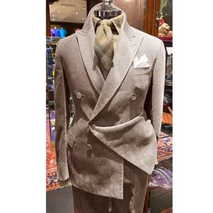 새로운 남성 코듀로이 잔디 녹색 정장 투피스 솔리드 컬러 비즈니스 캐주얼 정장 바지 세트 블레이저 남성 정장 우아한 의상