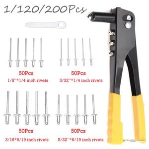 1/120/200개 중형 리벳 건 세트 알루미늄 블라인드 리벳 모음 키트 리벳 너트 도구 가정용 공구