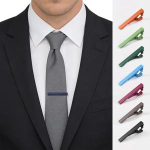 남성용 4.5cm 합금 넥타이 클립 핀 슬림 광택 클립 다채로운 웨딩 슬림 타이 클립 데일리 수트 액세서리 선물
