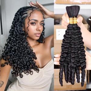 100% 인모 브레이딩 헤어 벌크, 보헤미안 브레이즈, 버마 곱슬머리, 딥 웨이브, 노 웨프트, 16A 인모 헤어 익스텐션, 매듭 없는 보헤미안 스타일