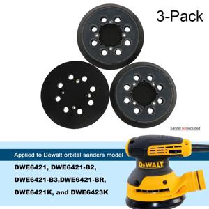 3 PCS 5 인치 125MM 8 홀 후크 및 루프 샌딩 패드 샌더 백킹 패드 유형 1, DWE6421 DWE6421K DWE6423 DEWALT 샌더