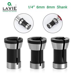 LAVIE 1pc 3PCS 세트 콜레트 6.35mm 8mm 6mm 콜렛 척 조각 트리밍 기계 전기 라우터 밀링 커터 액세서리