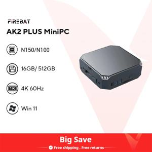 FIREBAT AK2 PLUS 미니 PC 게이머 Intel N100 CPU Windows 11 미니 PC 게임 DDR4 16GB RAM 512GB SSD NVME M2 WIFI5 BT4.