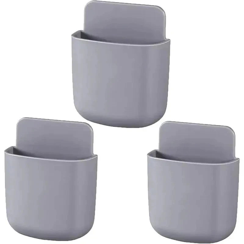 2PCS 벽 마운트 스토리지 박스 가정용 거실 컨디셔너 원격 제어 침대 옆 전화 스토리지 홀더 주최자 박스 선반