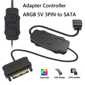 5V 3PIN ARGB 컨트롤러 ARGB 5V 3PIN-SATA 인터페이스 연장 케이블 PC 케이스 팬용 RGB 동기화 컨트롤러 케이블