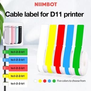 Niimbot D110 미니 스마트 휴대용 프린터 열 케이블 스티커 D101/D11/H1 용 자체 접착 방수 식별 섬유 태그