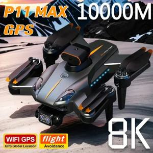 P11 Pro Max Drone 8K 5G GPS 전문 HD 항공 사진 듀얼 카메라 장애물 회피 브러시리스 Quadrotor 어린이 선물