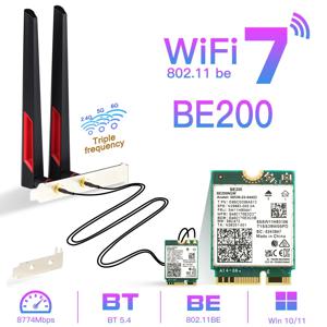 BE200 무선 네트워크 카드 용 WiFi 7 Bluetooth 5.4 WiFi BE200NGW NGFF 어댑터 Win10/11 PC 용 802.11AX 2.4G/5G/6GHz
