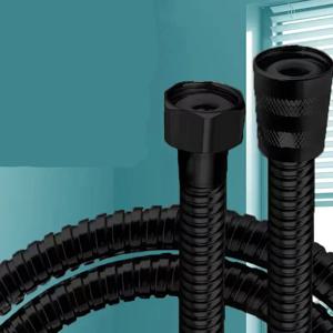 파이프 새로운 호스 급수 정원 물 호스 유연한 SUS304 샤워 파이프 블랙 액세서리 욕실 1.5/2M 확장 확장 가능