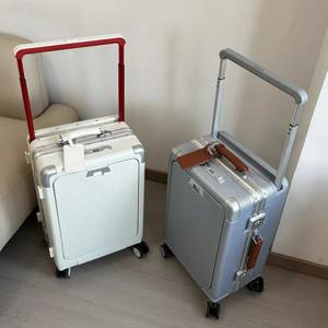 알루미늄 프레임 수하물 암호 바퀴가 달린 수하물 운반 조용한 범용 휠 패션 여행 상자 당김 막대 상자
