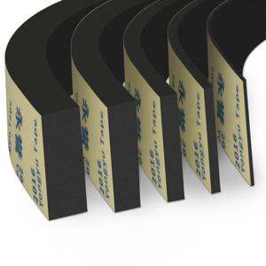 고무 자체 접착 스폰지 씰 스트립 단면 접착제 EVA 블랙 폼 충돌 방지 씰 가스켓 폭 10-50mm 두께 1-5mm