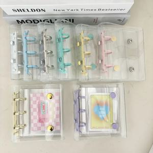 Sharkbang 미니 3 홀 마카롱 바인더 커버, 더블 버클 DIY 수집 도서, 3 인치 엽서 용 20pcs 슬리브, 아이돌 Kpop 카드