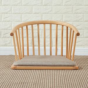 일본 다다미 바닥 의자, 팔걸이가 있는 선 명상 의자, 단단한 나무 좌식 오토만 친환경 베이 창 쿠션 시트