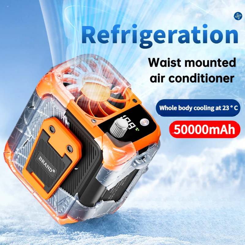 미니 고속 허리 팬, 블레이드 없는 USB 교수형 목 팬, 야외 다기능 모바일 전원 조명 디지털 디스플레이 팬