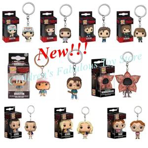 13 스타일 FUNKO 포켓 낯선 사람 키 체인 Eleven Dustin Barb Steve Demogorgon 액션 피규어 장난감 상자 포함