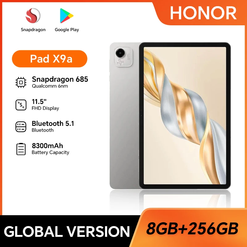 글로벌 버전 HONOR Pad X9a 6GB+128GB/8GB+256GB 11.5인치 2.5K 120Hz LCD 화면 8300mAh 배터리 35W 슈퍼차지 WiFi 안드로이드 15