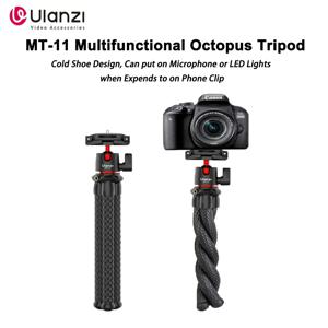 울란지 MT-11 플렉시블 삼각대 (휴대폰, DSLR 카메라용) 리모컨 포함 미니 문어다리형 아이폰 15 16 Pro Max 거치대