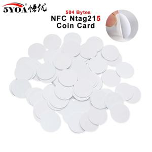 5YOA 5/10/50개 NFC Ntag215 Ntag213 216 213 코인 태그 키 13.56MHz 215 카드 라벨 RFID 울트라라이트 라벨 25mm 지름 원형