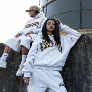 2025 후디 세트 남녀 스포츠 카디건 재킷 여성 겨울 스트리트 힙합 레오파드 프린트 캐주얼 긴팔 스웨트셔츠 바지