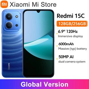 샤오미 레드미 15C 글로벌 버전 스마트폰 50MP 메인 카메라 120Hz 6.9인치 도트 드롭 디스플레이 33W 충전 미디어텍 헬리오 G81-울트라