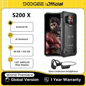 【브랜드+】세계 최초 공개 DOOGEE S200 5G 러기드 폰 6.72인치 120Hz 디스플레이 12GB 램 256GB 저장용량 100MP AI 메인 카메라 10100mAh 배터리 NFC